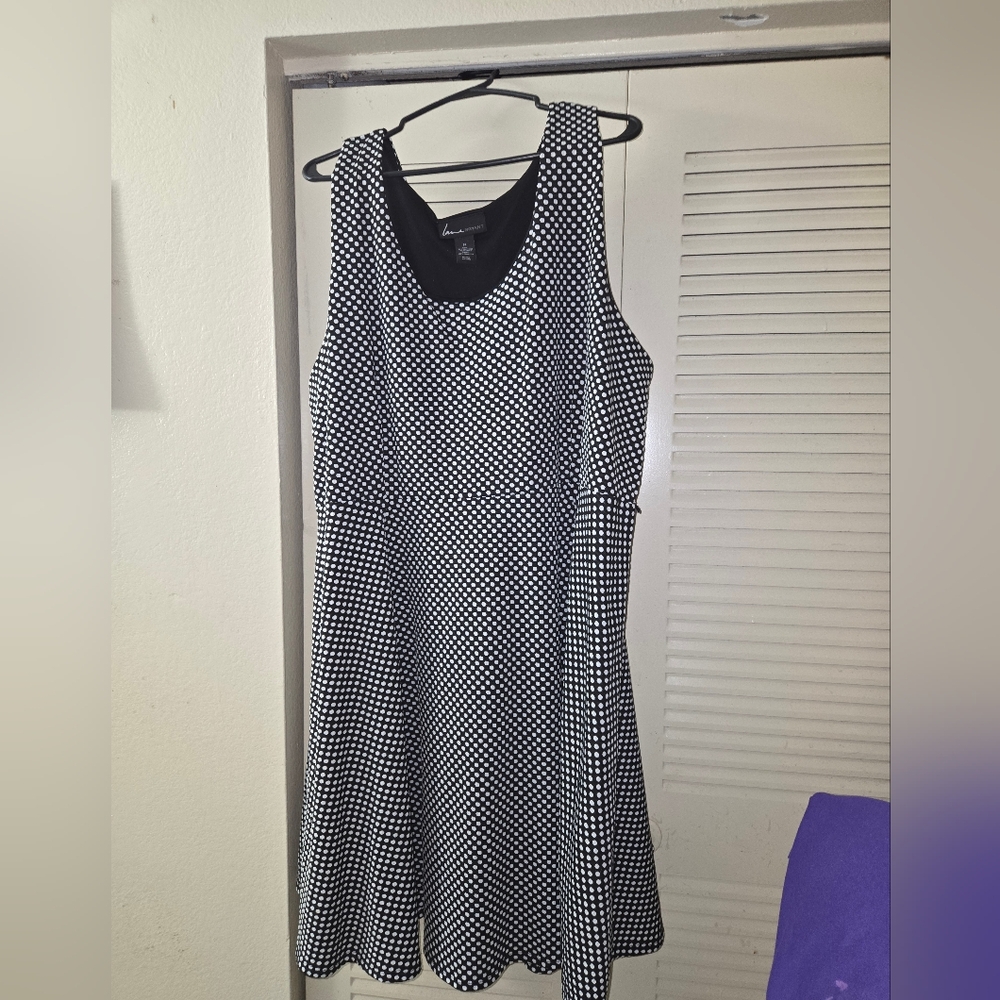 Lane Bryant Black and White A-Line Midi Dress